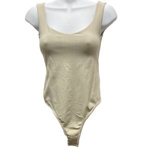 INTIMATELY Free People Cream Bodysuit Snap Bottom Womens Medium/Large